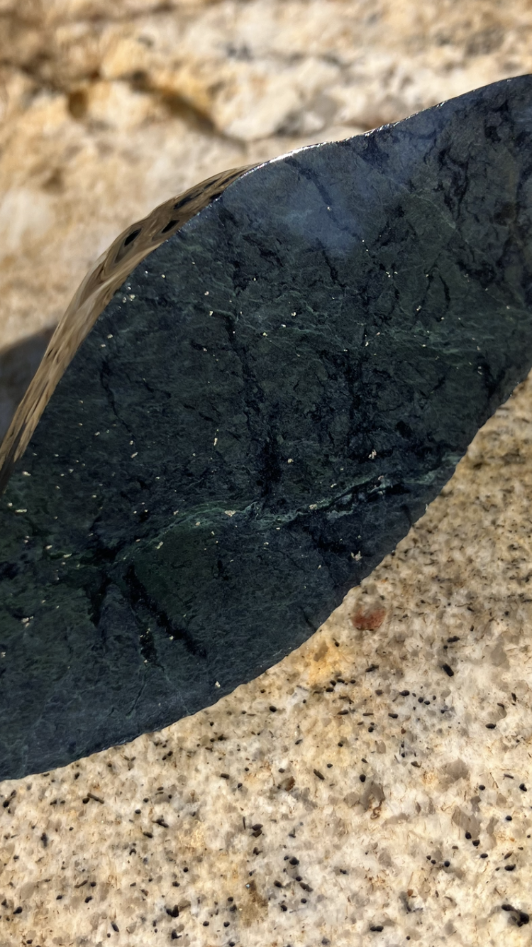 Midnight Galaxy Nephrite with Copper inclusions specimen