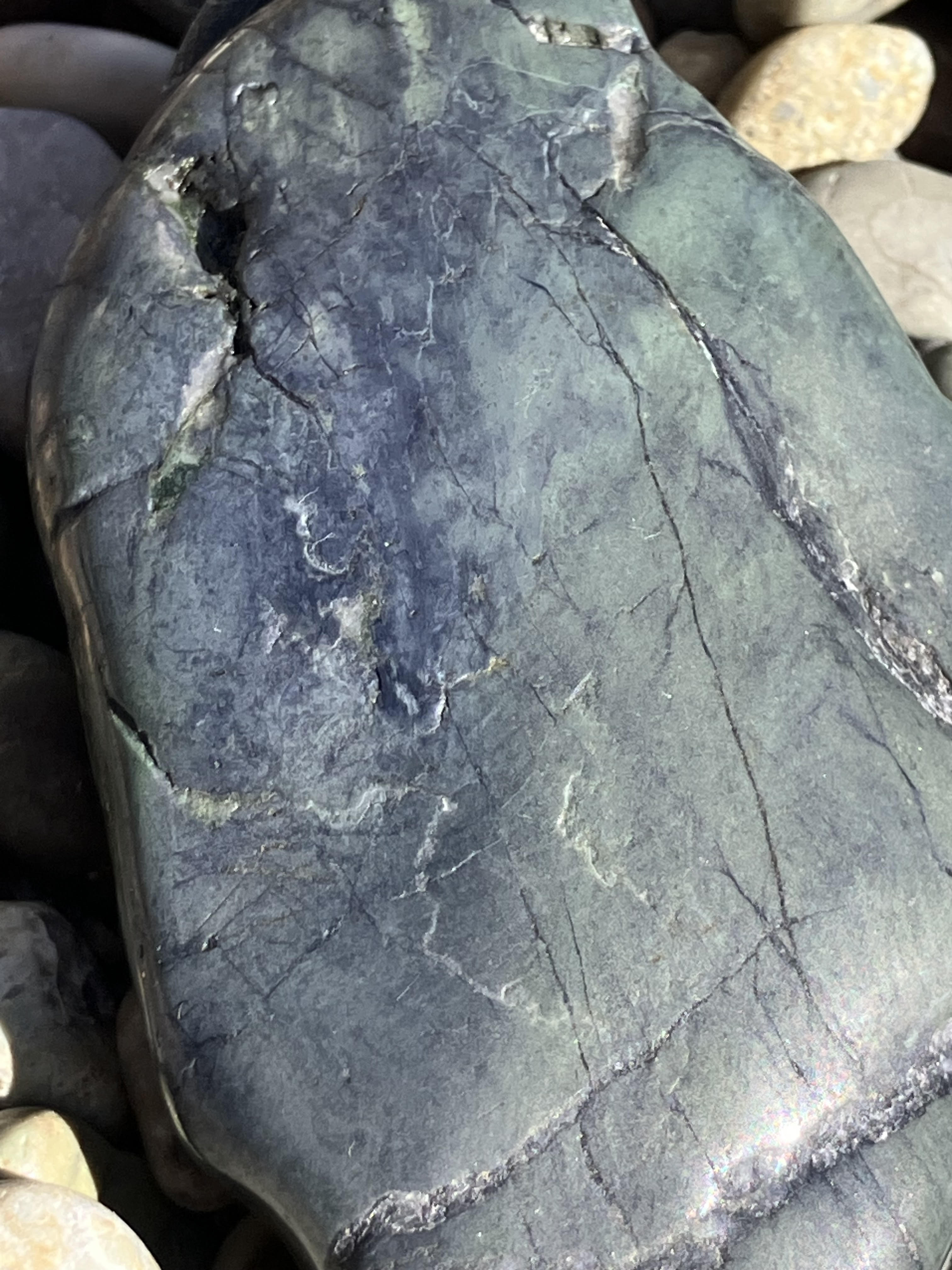 Titanium Blue Nephrite specimen